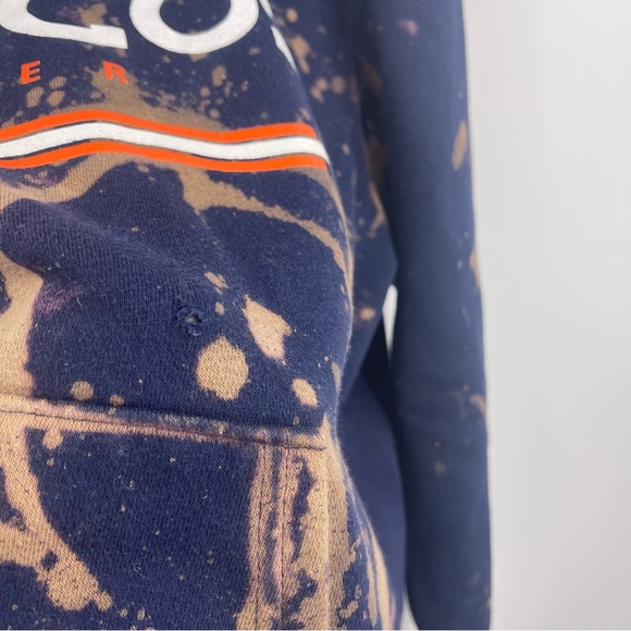 Denver Broncos Custom Bleach Dyed Splatter Hoodie SZ L - Picture 2 of 5